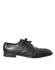 Dolce & Gabbana Black Leather Derby Formal Dress Men Shoes