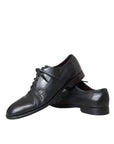 Dolce & Gabbana Black Leather Derby Formal Dress Men Shoes