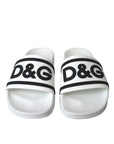 Dolce & Gabbana White Black Sandals Rubber Beachwear Shoes