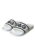 Dolce & Gabbana White Black Sandals Rubber Beachwear Shoes