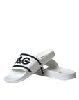 Dolce & Gabbana White Black Sandals Rubber Beachwear Shoes