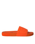 Dolce & Gabbana Orange Rubber Slides Sandals Beachwear Shoes