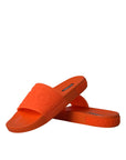 Dolce & Gabbana Orange Rubber Slides Sandals Beachwear Shoes