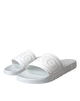 Dolce & Gabbana White Rubber Slides Sandals Beachwear Shoes