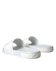 Dolce & Gabbana White Rubber Slides Sandals Beachwear Shoes