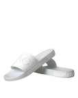 Dolce & Gabbana White Rubber Slides Sandals Beachwear Shoes
