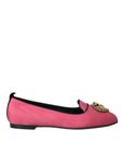 Dolce & Gabbana Pink Velvet Slip On Loafers Flats Shoes
