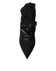 Dolce & Gabbana Black Stiletto Heels Mid Calf Boots Shoes