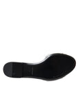 Dolce & Gabbana Silver Crystal Leather Flats Sandals Shoes