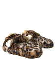 Dolce & Gabbana Brown Tiger Slippers Flats Sandals Shoes