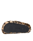 Dolce & Gabbana Brown Tiger Slippers Flats Sandals Shoes