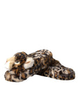 Dolce & Gabbana Brown Tiger Slippers Flats Sandals Shoes