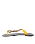 Dolce & Gabbana Multicolor Crystal Sandals Flip Flops Shoes