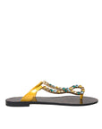 Dolce & Gabbana Multicolor Crystal Sandals Flip Flops Shoes