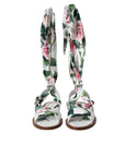 Dolce & Gabbana Multicolor Floral Print Ankle Wrap Sandals Shoes