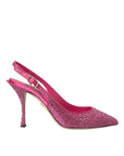 Dolce & Gabbana Pink Strass Crystal Heels Slingbacks Shoes