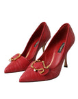 Dolce & Gabbana Red Devotion Leather Heels Pumps Shoes