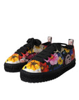 Dolce & Gabbana Multicolor Canvas Floral Espadrilles Sneakers Shoes
