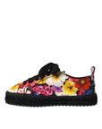 Dolce & Gabbana Multicolor Canvas Floral Espadrilles Sneakers Shoes