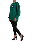 Philippe Model Green Cotton Logo Print Long Sleeves Pullover Sweater