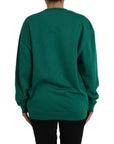 Philippe Model Green Cotton Logo Print Long Sleeves Pullover Sweater