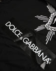 Dolce & Gabbana Black Sacred Heart Print Cotton Lace T-shirt