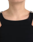 Dolce & Gabbana Black Sleeveless Round Neck Cropped Tank Top