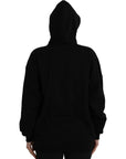 Balenciaga Black Cotton Logo Hooded Pullover Sweatshirt Sweater