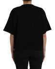Balenciaga Black Cotton Logo Crew Neck Short Sleeves T-shirt