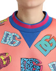 Dolce & Gabbana Salmon Pink Logo Print Sweatshirt Sweater
