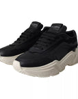 Dolce & Gabbana Black Leather DAYMASTER Mens Sneakers Shoes