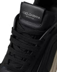 Dolce & Gabbana Black Leather DAYMASTER Mens Sneakers Shoes