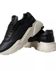 Dolce & Gabbana Black Leather DAYMASTER Mens Sneakers Shoes