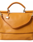 Dolce & Gabbana Yellow Leather Hand Shoulder Purse Satchel SICILY Bag