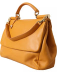 Dolce & Gabbana Yellow Leather Hand Shoulder Purse Satchel SICILY Bag