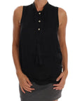Versace Jeans Chic Sleeveless Black Shirt Blouse