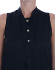 Versace Jeans Chic Sleeveless Black Shirt Blouse