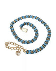 Dolce & Gabbana Blue Braided Gold Brass Chain Waist Belt