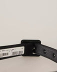 Dolce & Gabbana Black Velvet Leather Logo Waist Buckle Belt