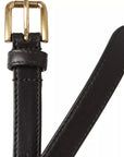 Dolce & Gabbana Dark Brown Leather Gold Metal Buckle Women Belt