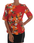Dolce & Gabbana Embellished Crepe Blouse with Blossom Print
