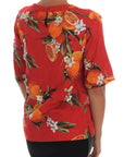 Dolce & Gabbana Embellished Crepe Blouse with Blossom Print