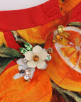 Dolce & Gabbana Embellished Crepe Blouse with Blossom Print