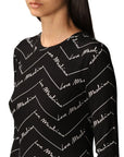Love Moschino Elegant Long-Sleeved Logo Print Tee