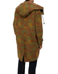 Dsquared² Camo Textured Hooded Parka with Leather Details
