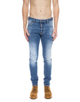Dsquared² Blue Cotton Men's Distressed Jean