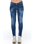 Frankie Morello Blue Cotton Women's Skinny Jean