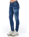 Frankie Morello Blue Cotton Women's Skinny Jean
