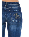 Frankie Morello Blue Cotton Women's Skinny Jean