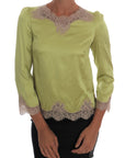 Dolce & Gabbana Elegant Floral Lace Silk Blouse